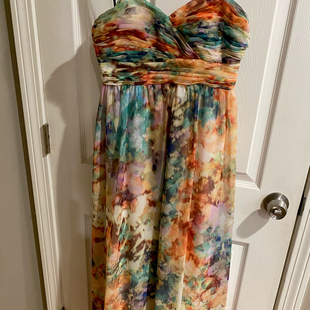 Beautiful floral maxi dress from David’s Bridal